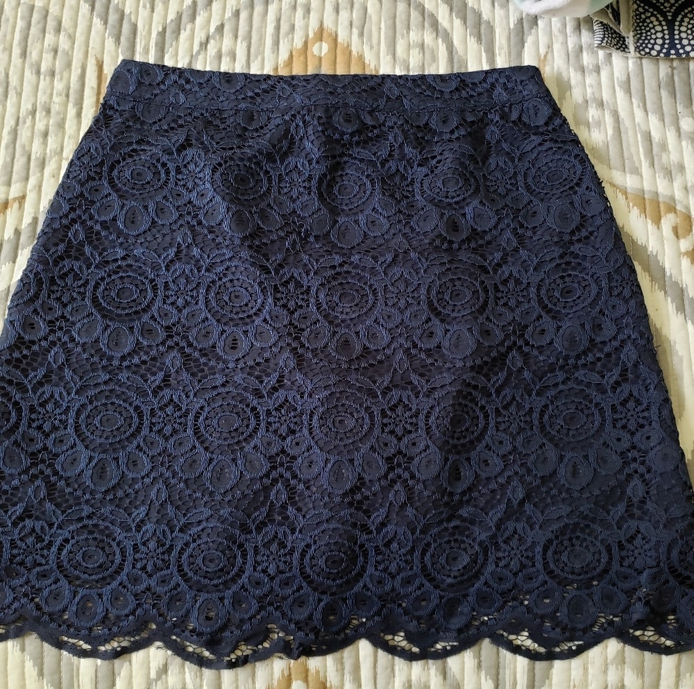 Hollister Navy Blue Lace Skirt